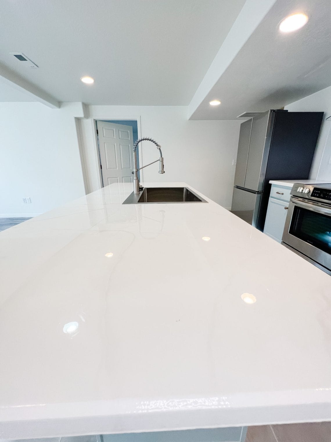 Custom marble epoxy countertop with handcrafted veining and stone-inspired movement